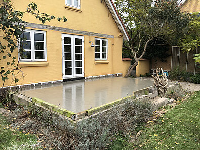 fundament til tilbygning